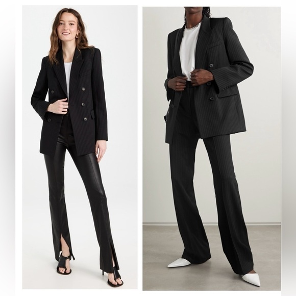 Nili Lotan Valerie Pinstripe Virgin Wool Oversized Boyfriend Blazer Size 4 NEW - Picture 3 of 15